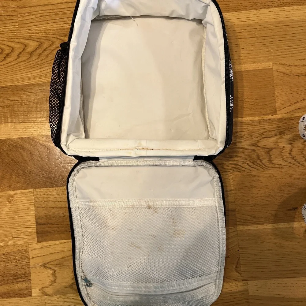 Simply Southern Pineapple Lunchbox Black White Gold Zip Closer Handle Pockets
